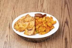 MIGAS CON PECHUGA A LA PLANCHA 