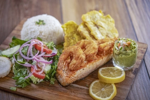 Salmon with Crispy Shrimp